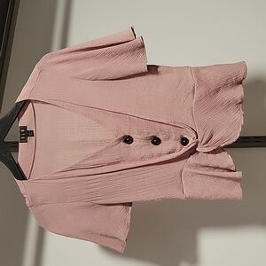 Mauve Peplum Flowly Blouse | OLM